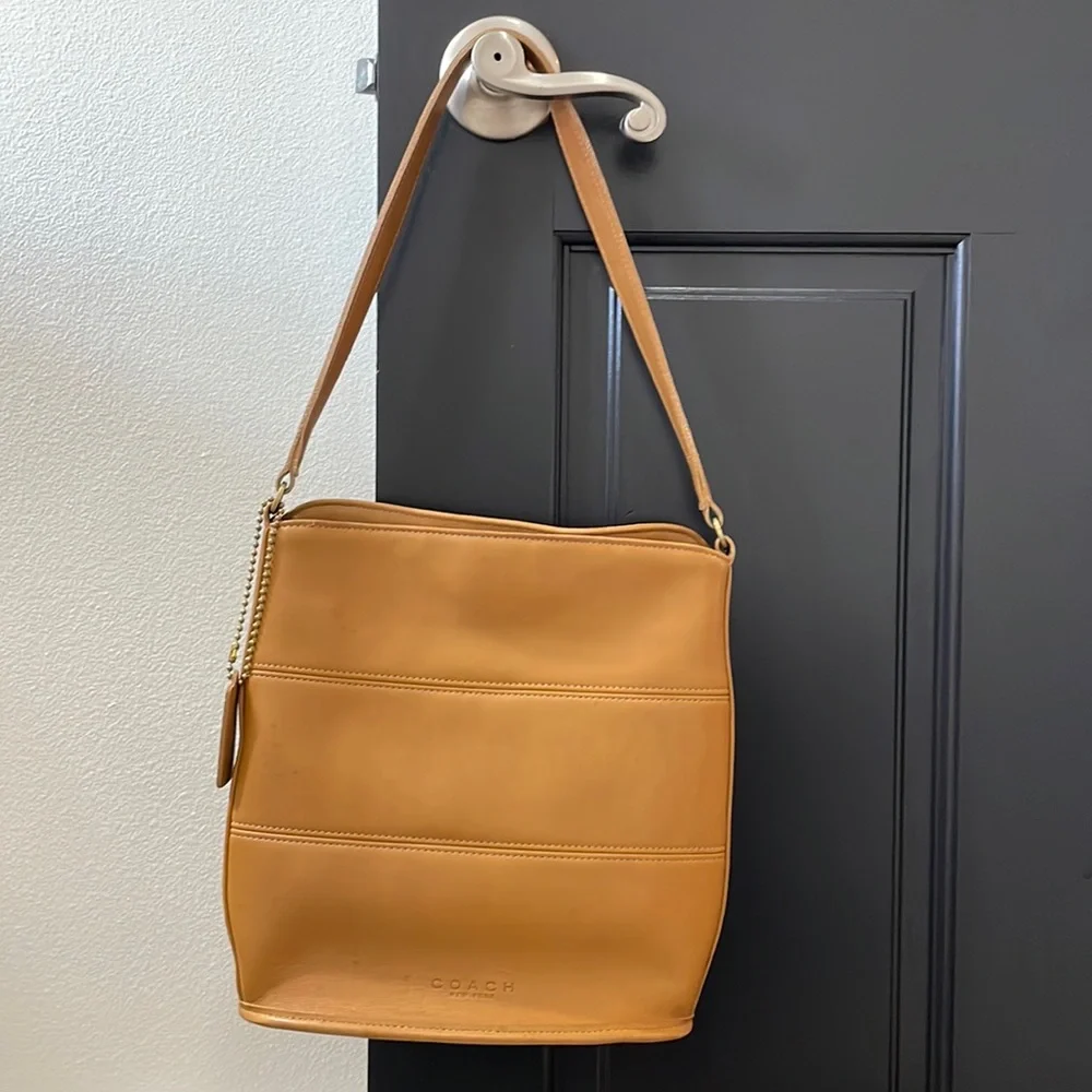 Coach Tan Leather Shoulder Bag - Picture 4 of 16